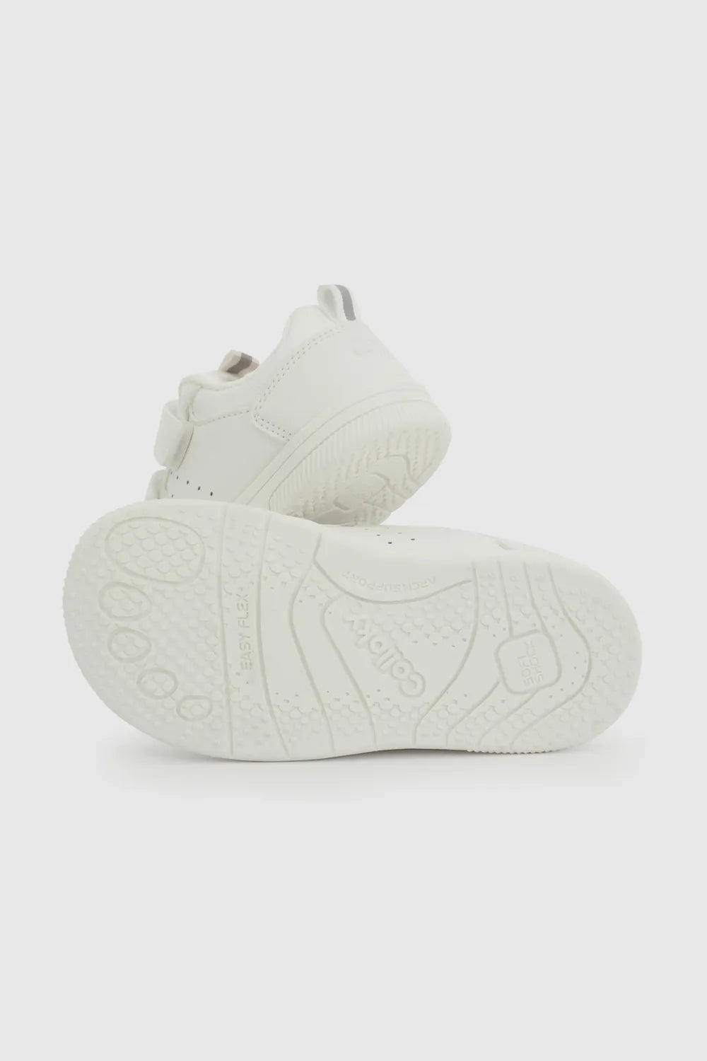 Zapatilla Escolar Unisex Con Velcros Blanco