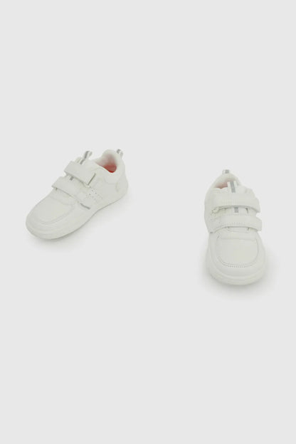 Zapatilla Escolar Unisex Con Velcros Blanco