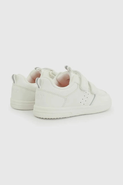 Zapatilla Escolar Unisex Con Velcros Blanco