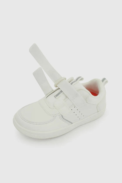Zapatilla Escolar Unisex Con Velcros Blanco