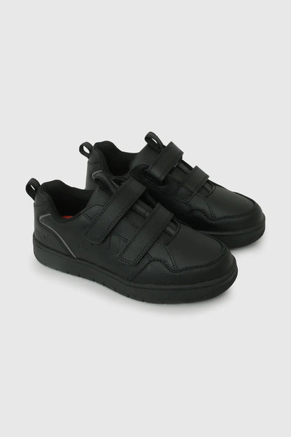 Zapatilla Escolar Unisex Con Velcros Negra