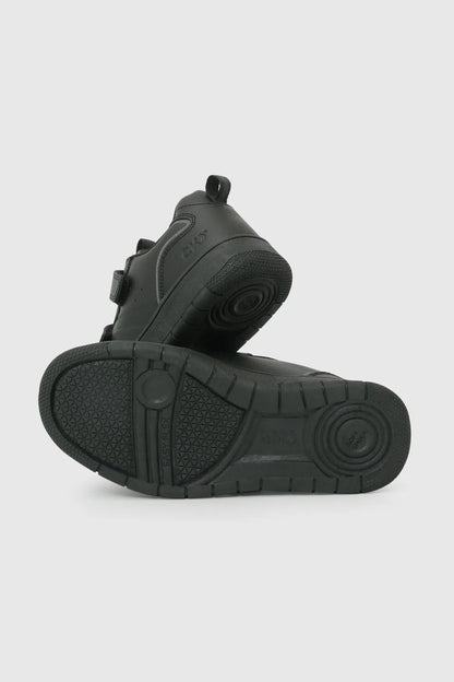 Zapatilla Escolar Unisex Con Velcros Negra