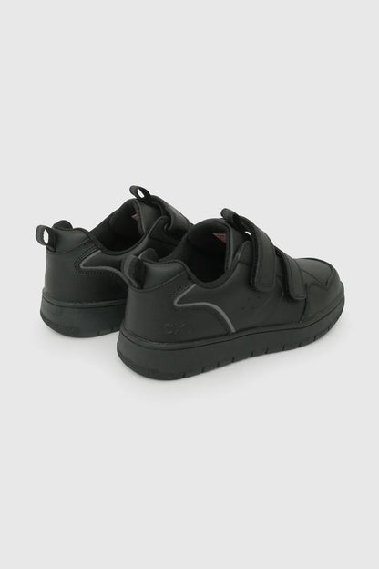 Zapatilla Escolar Unisex Con Velcros Negra