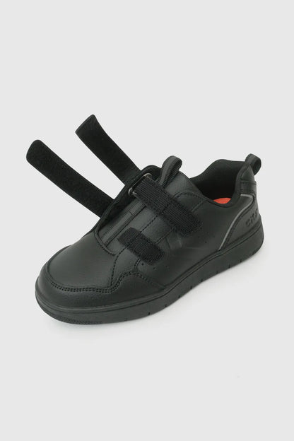 Zapatilla Escolar Unisex Con Velcros Negra