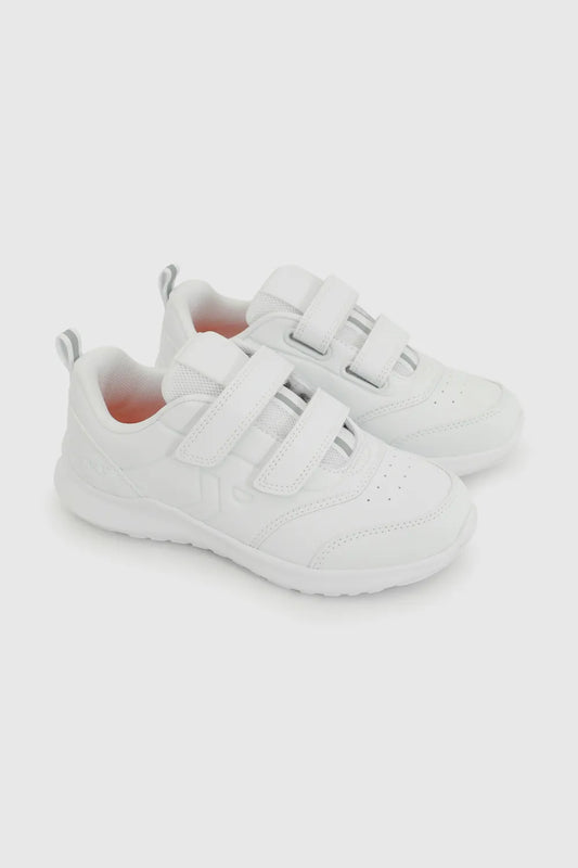 Zapatilla Escolar Unisex Deportiva Con Velcro Blanco