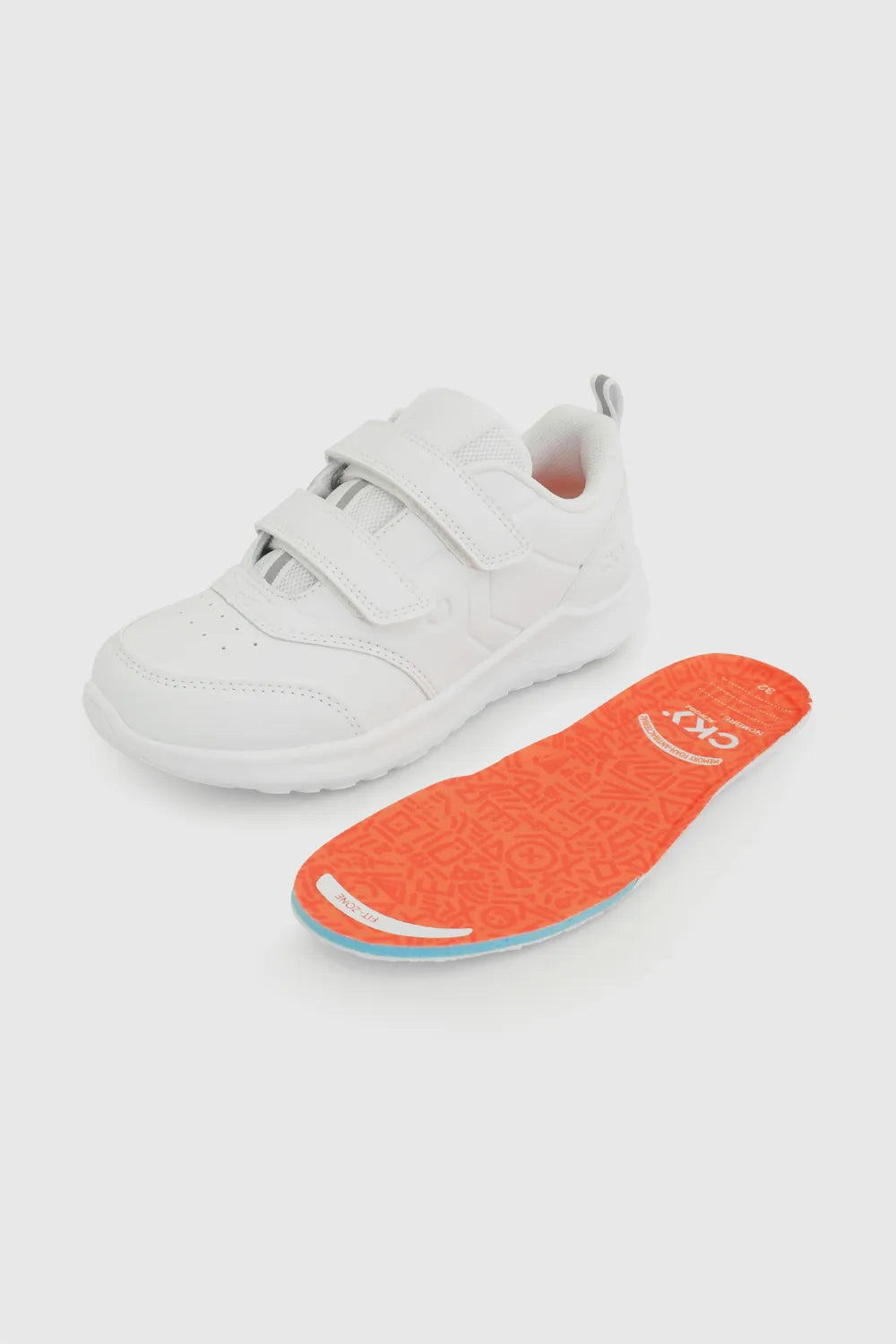 Zapatilla Escolar Unisex Deportiva Con Velcro Blanco