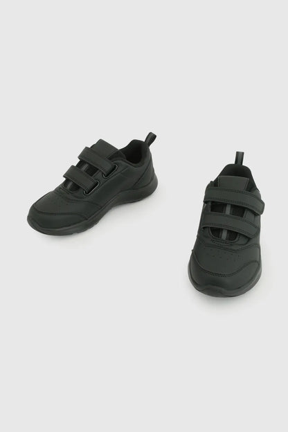 Zapatilla Escolar Unisex Deportiva Con Velcros Negra