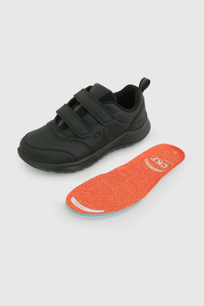 Zapatilla Escolar Unisex Deportiva Con Velcros Negra