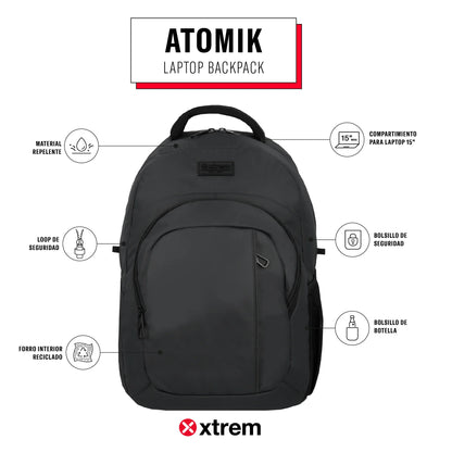 Mochila para notebook 15" Atomik negra