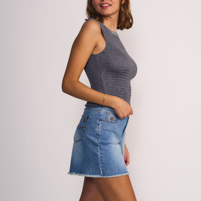 Polera Mujer Sin Mangas Gris