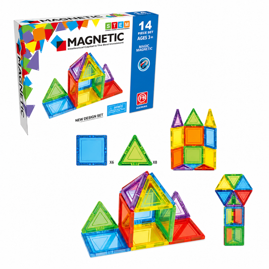 Juego De Construcción Bloques Magnéticos 14 Piezas