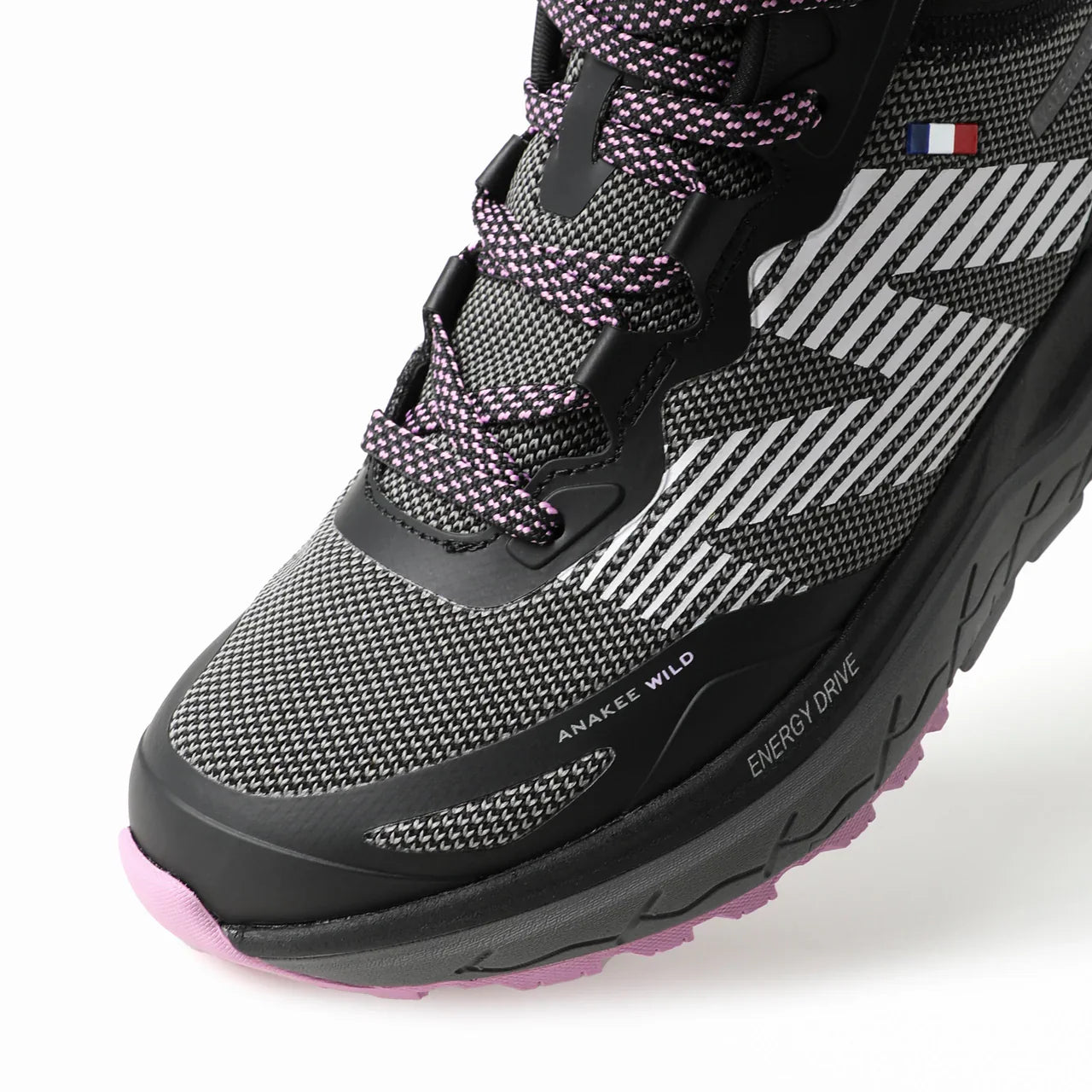 botín-mujer-impermeable-caña-alta-negro-rosa-