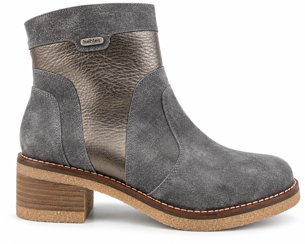 Botin Mujer Cuero Piedra