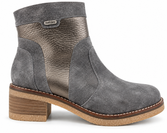 Botin Mujer Cuero Piedra
