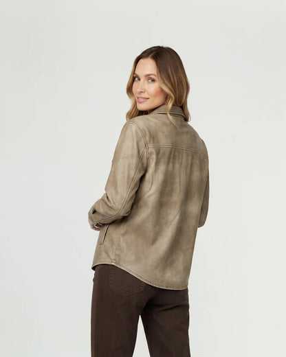 Camisa Mujer Emilia Relaxed Cuello Tipo Camisa Beige