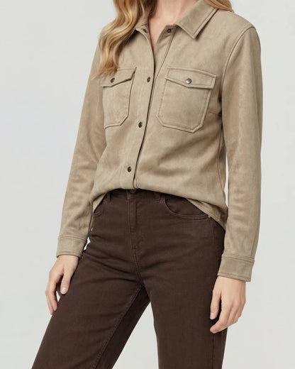 Camisa Mujer Emilia Relaxed Cuello Tipo Camisa Beige