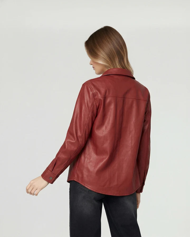Camisa Mujer Emilia Relaxed Cuello Tipo Camisa Vino