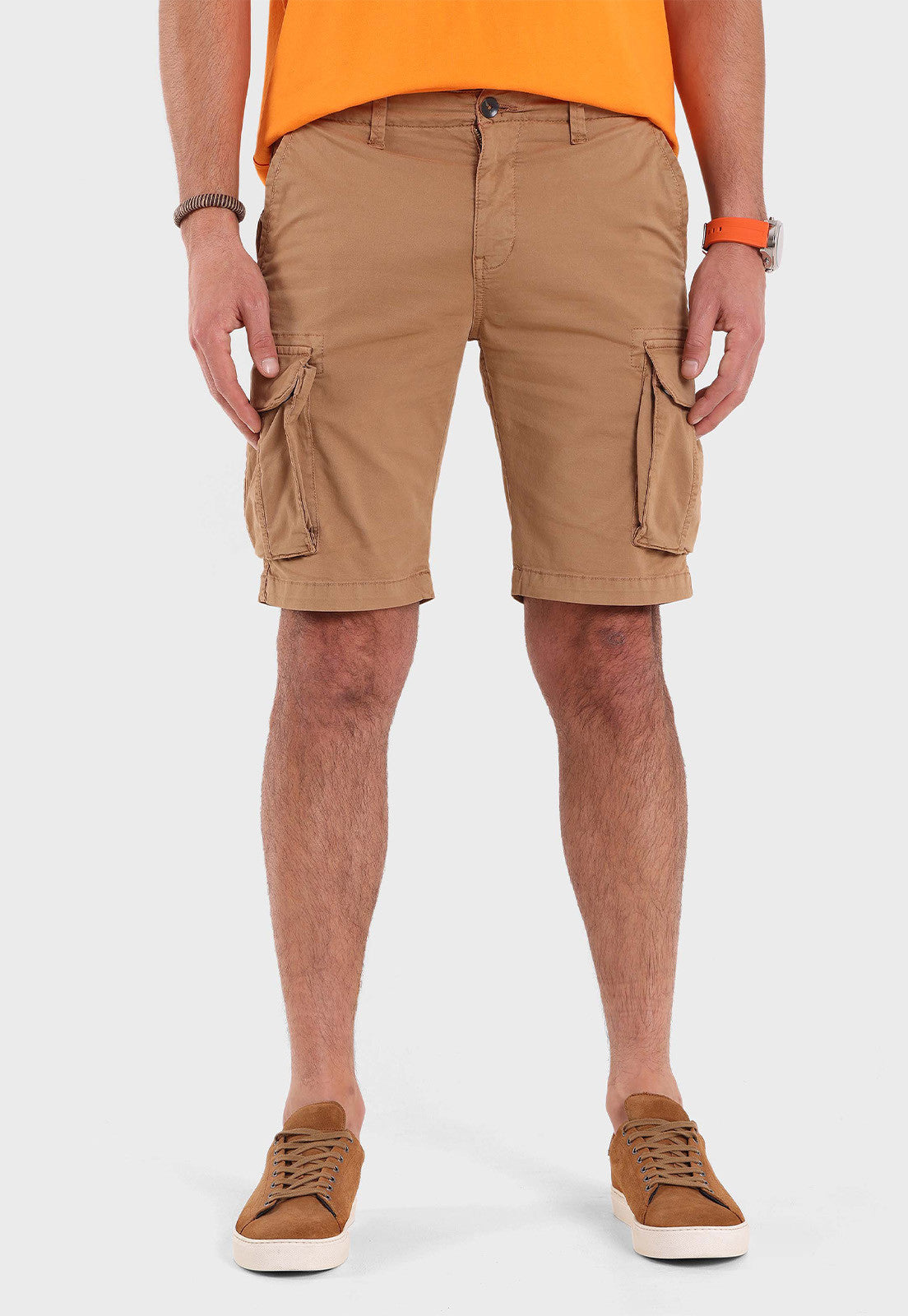 Bermuda Hombre Cargo Spandex Camel