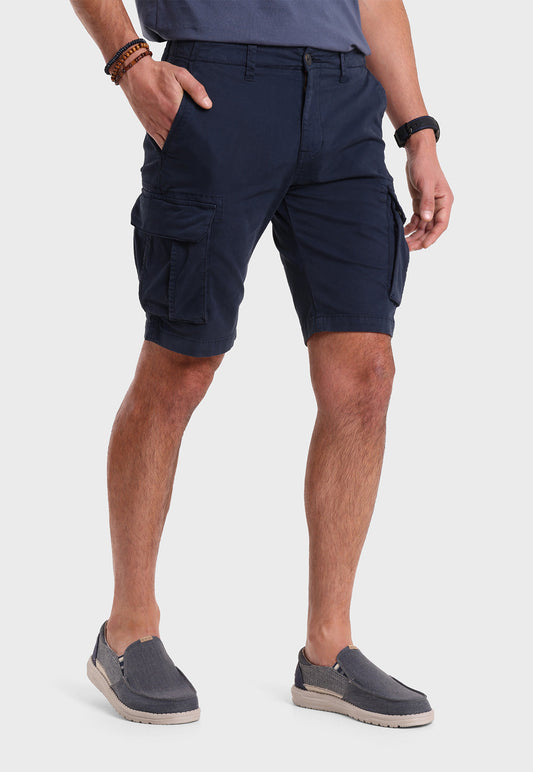 Bermuda Hombre Cargo Spandex Azul