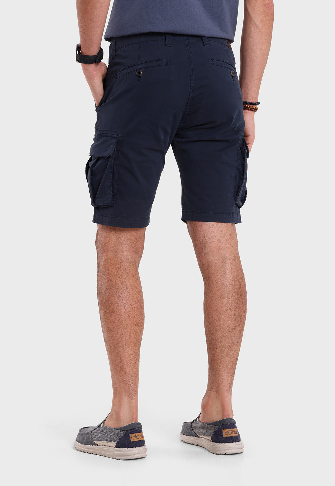 Bermuda Hombre Cargo Spandex Azul