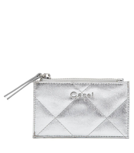 Billetera Mujer Tarjetero Plateado