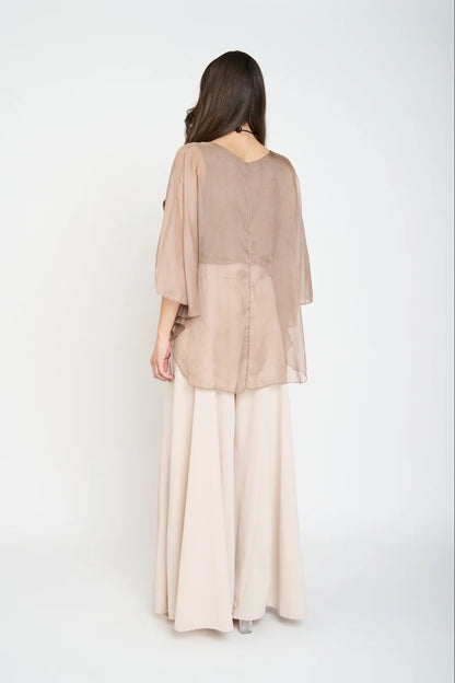 Blusa Antonia Cuello Redondo Mujer Chocolate