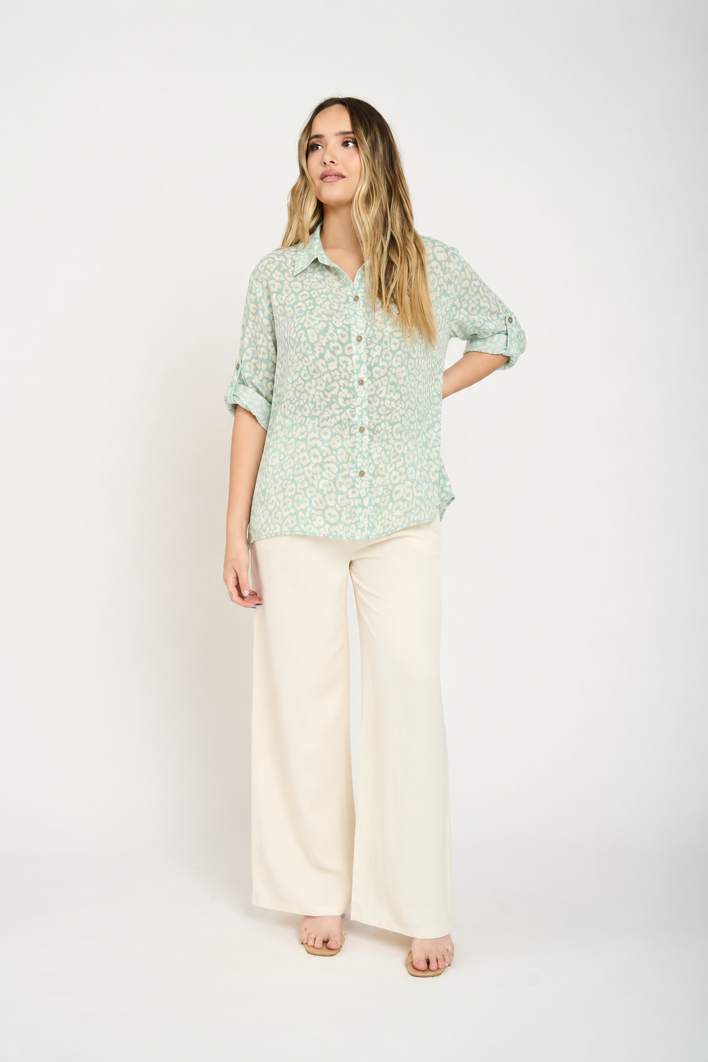 Blusa Silvia Manga Larga Mujer Agua