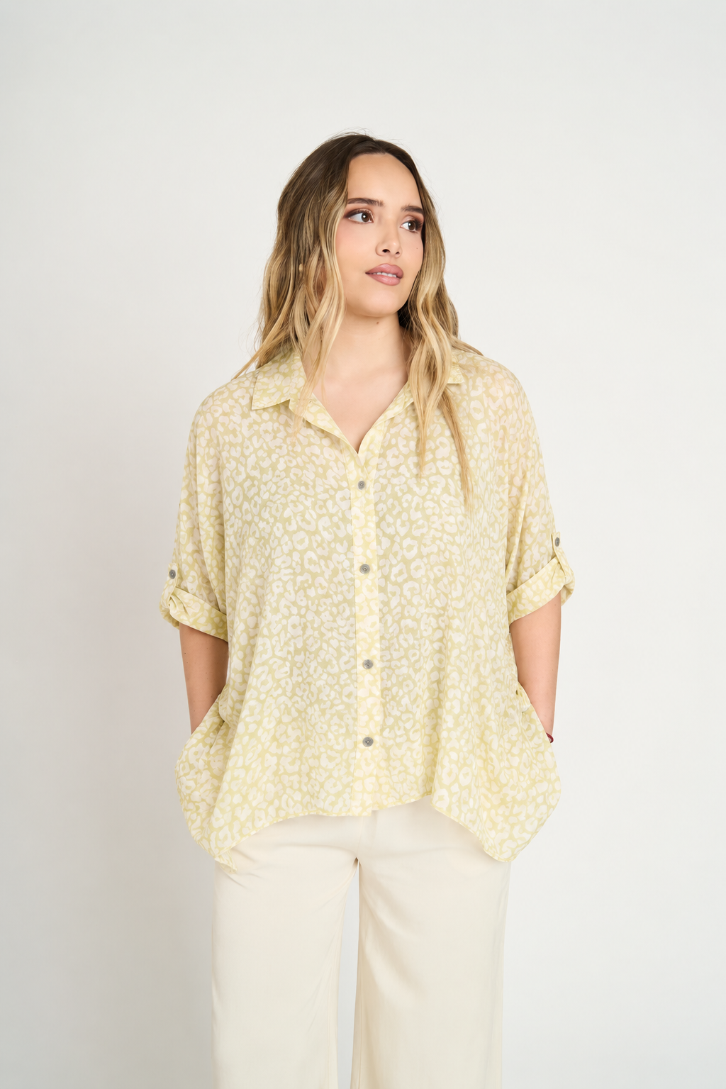Blusa Silvia Manga Larga Mujer Amarillo