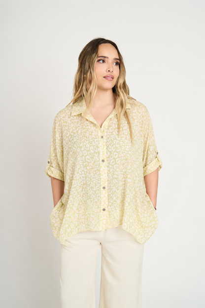 Blusa Silvia Manga Larga Mujer Amarillo