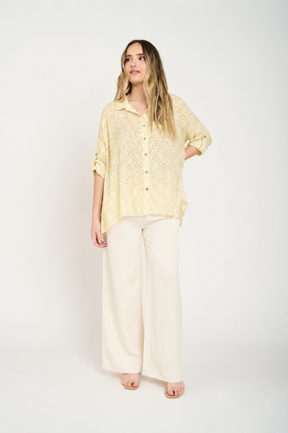 Blusa Silvia Manga Larga Mujer Amarillo