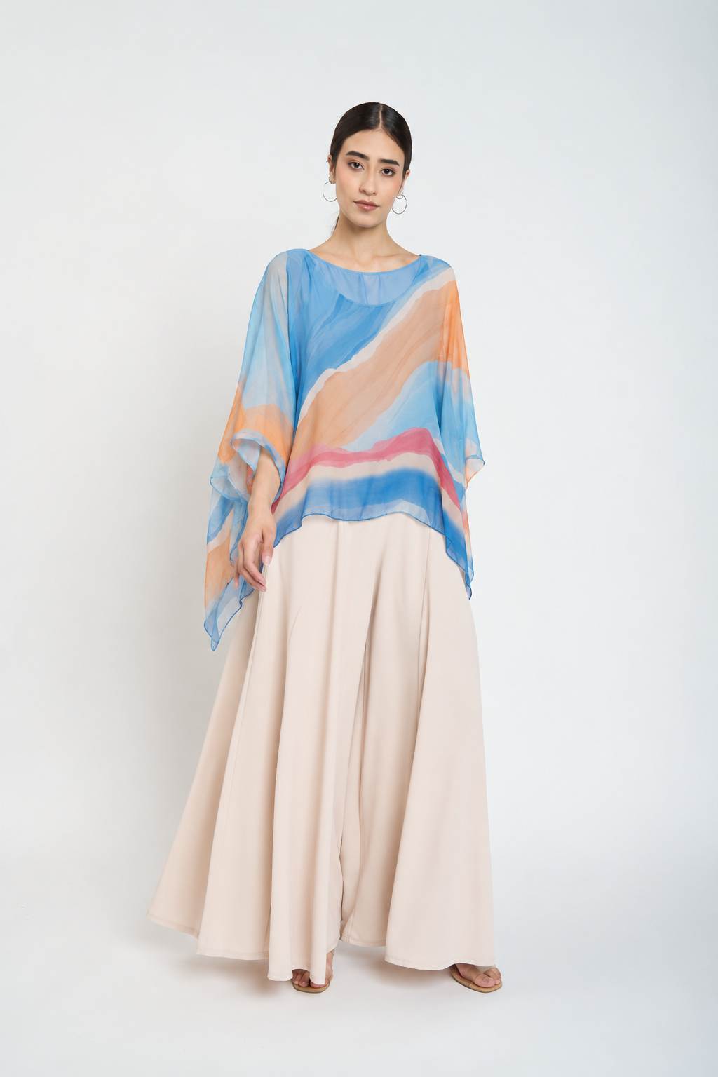 Blusa Manga Corta Mujer Cielo
