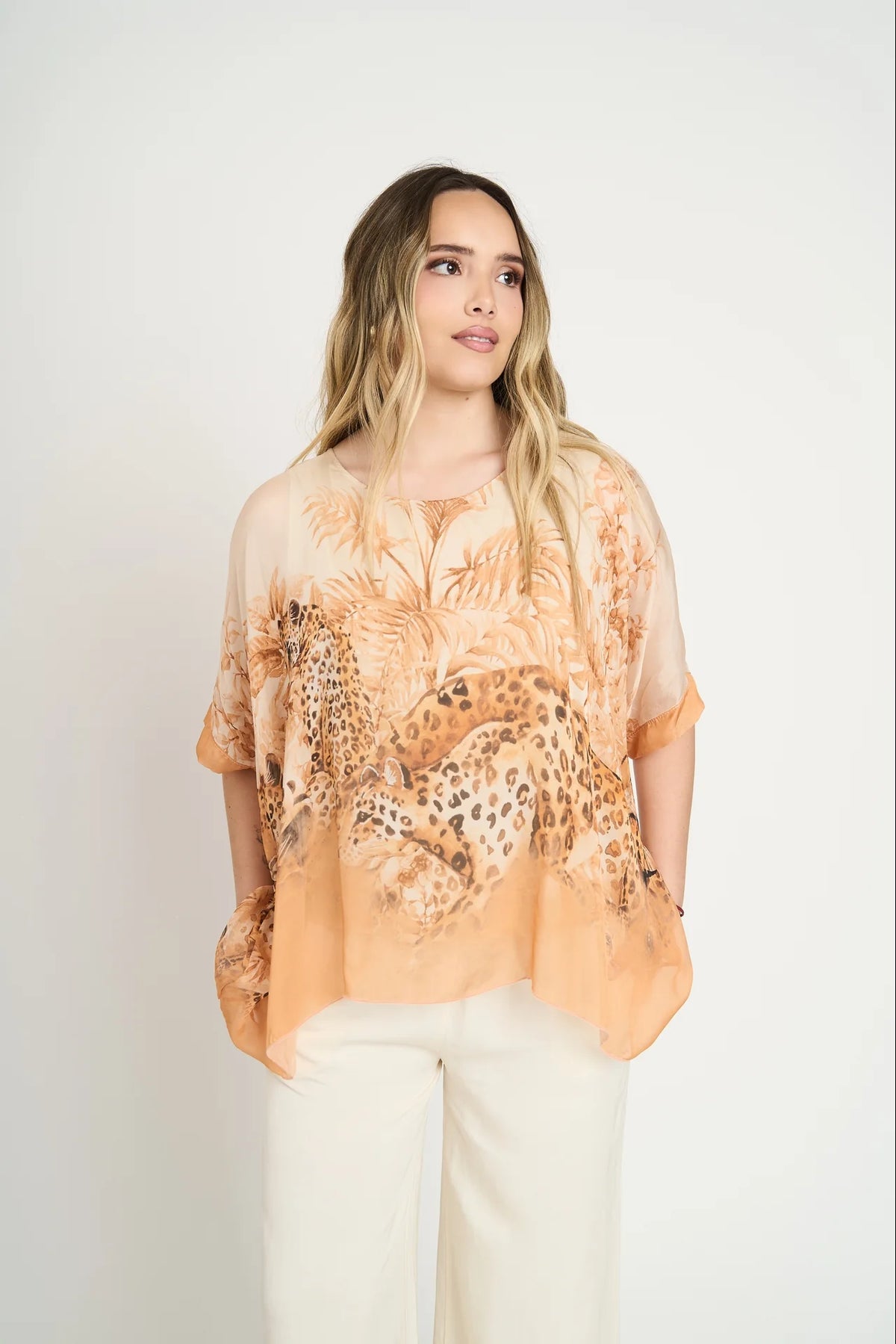 Blusa Manga Corta Elsa Mujer Beige
