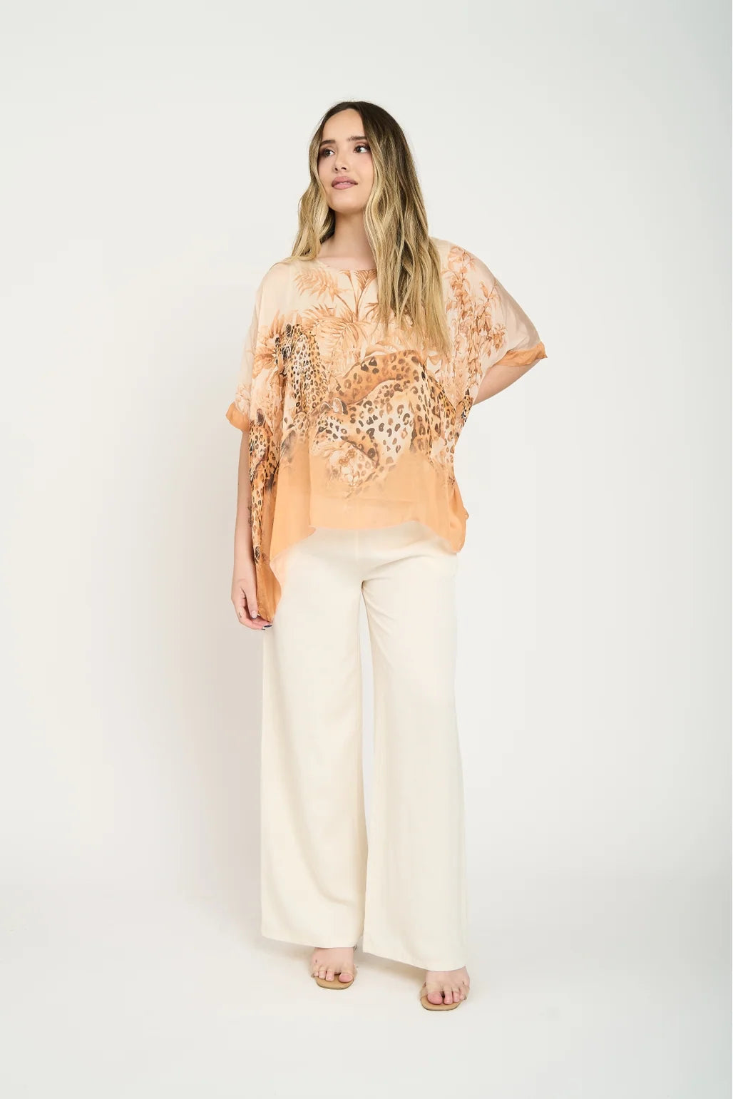 Blusa Manga Corta Elsa Mujer Beige