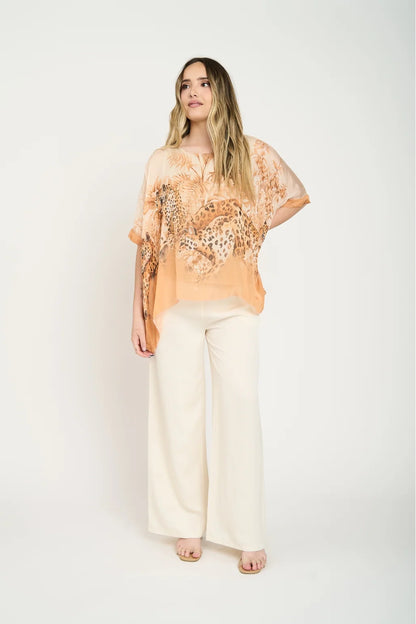 Blusa Manga Corta Elsa Mujer Beige
