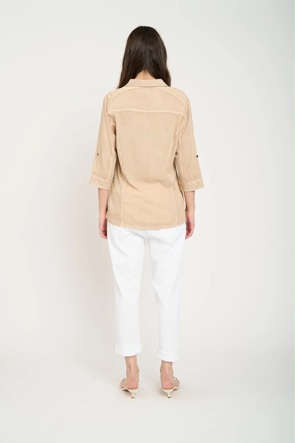 Blusa Manga Corta Serena Mujer Beige