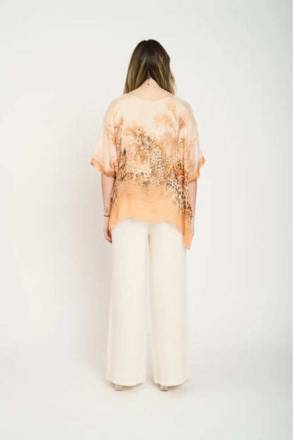 Blusa Manga Corta Elsa Mujer Beige