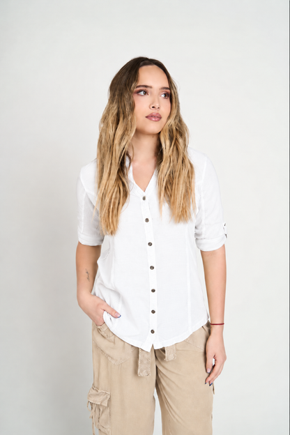 Blusa Manga Corta Serena Mujer Crudo