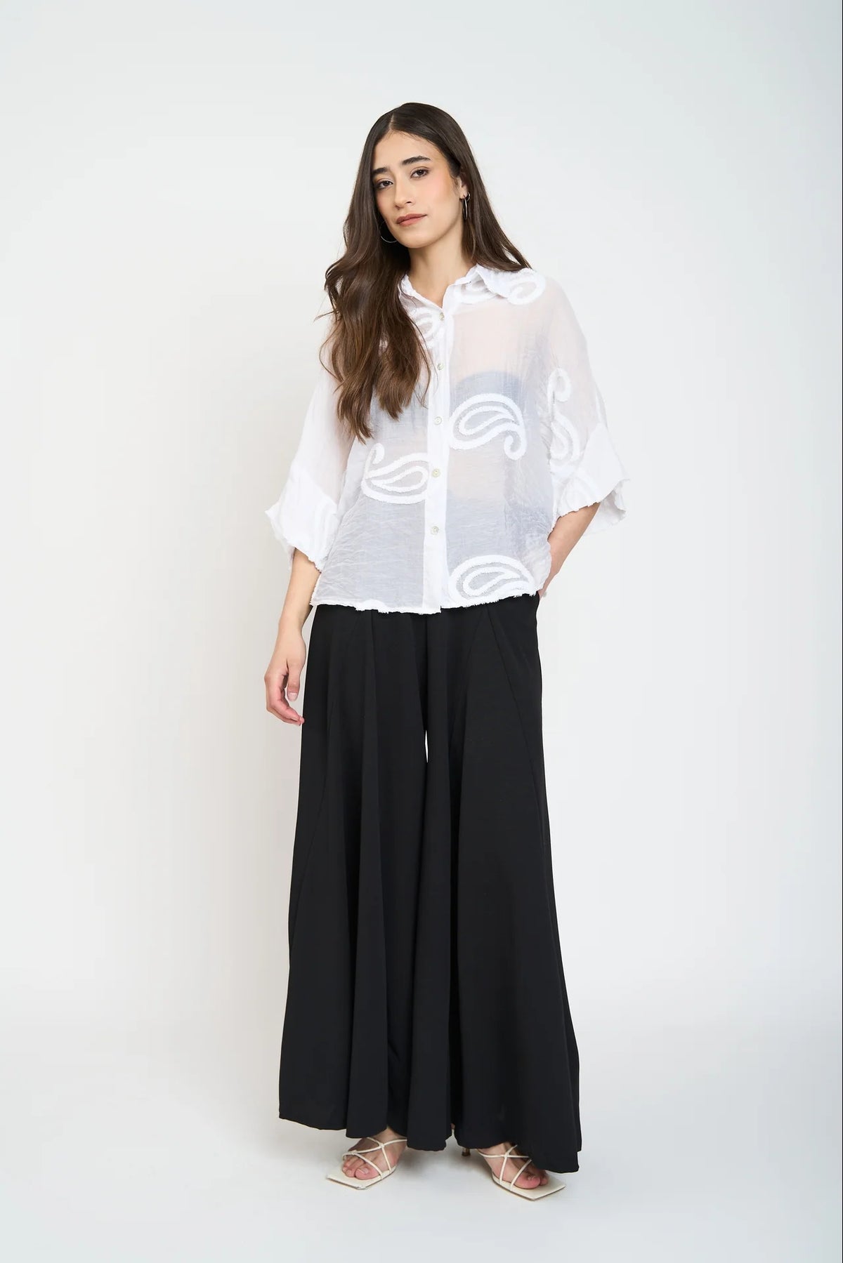 Blusa Mujer Cuello Con Solapa Blanca