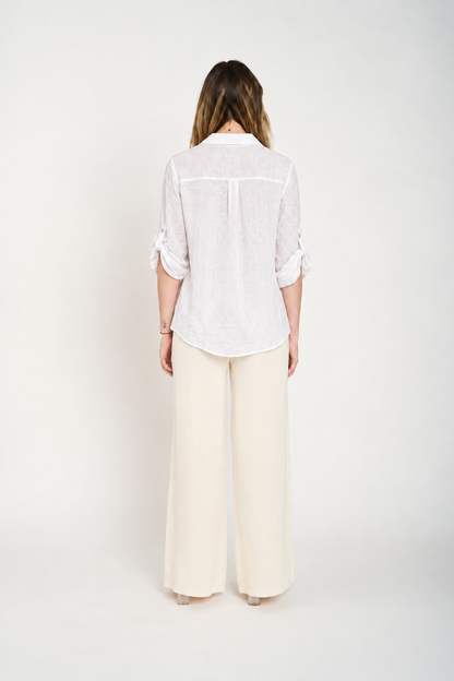 Blusa Manga Larga Mujer Blanca