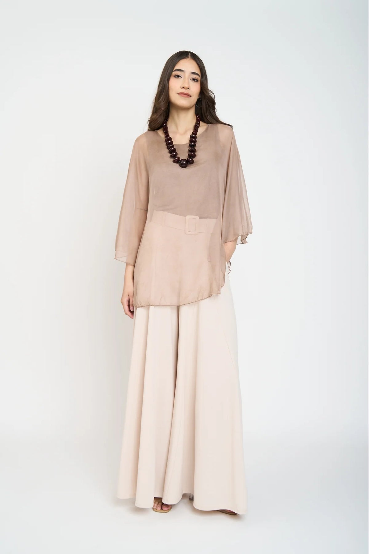Blusa Antonia Cuello Redondo Mujer Chocolate