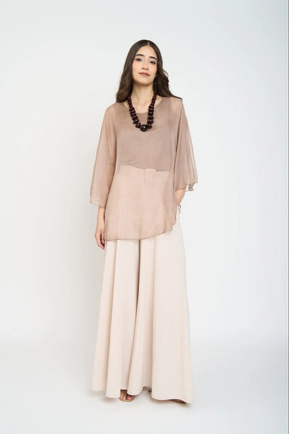 Blusa Antonia Cuello Redondo Mujer Chocolate