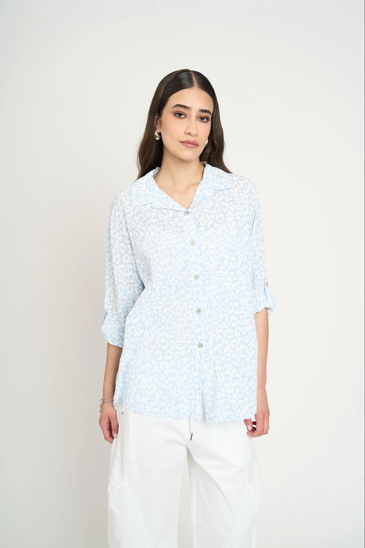 Blusa Silvia Manga Larga Mujer Cielo