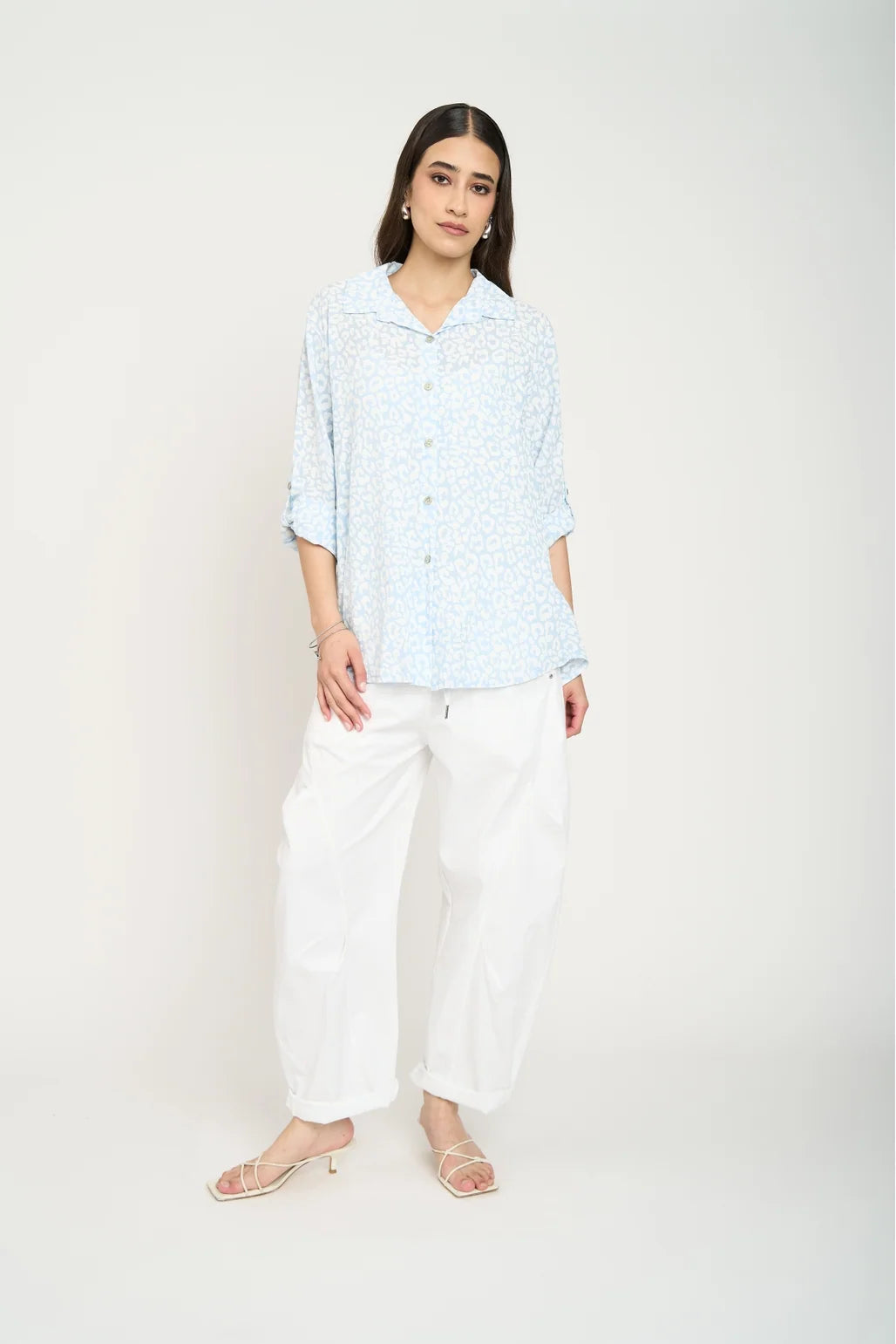 Blusa Silvia Manga Larga Mujer Cielo