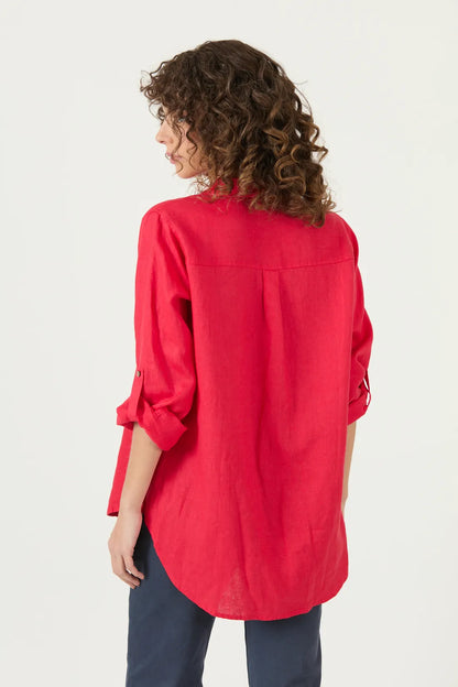 Blusa Mujer Lino Rojo
