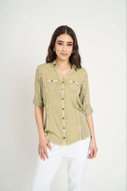 Blusa Manga Corta Serena Mujer Militar