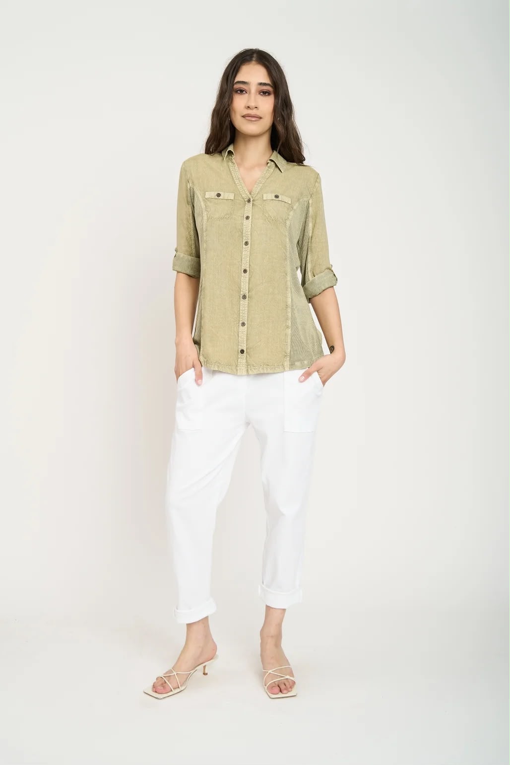 Blusa Manga Corta Serena Mujer Militar