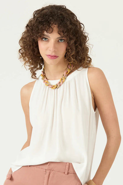 Blusa Mujer Cuello halter Blanco