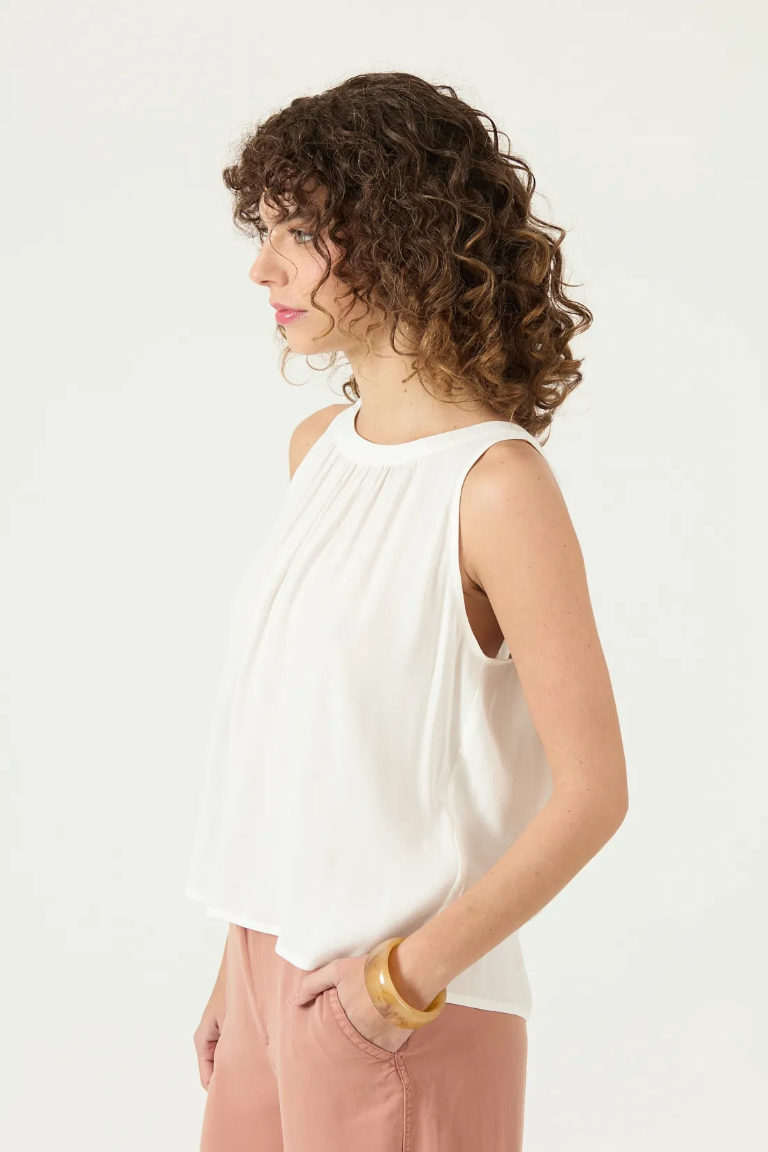 Blusa Mujer Cuello halter Blanco