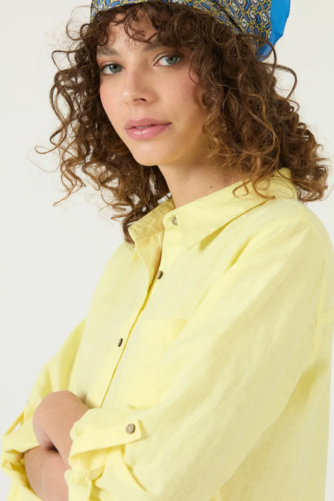 Blusa  Mujer Lino Amarillo