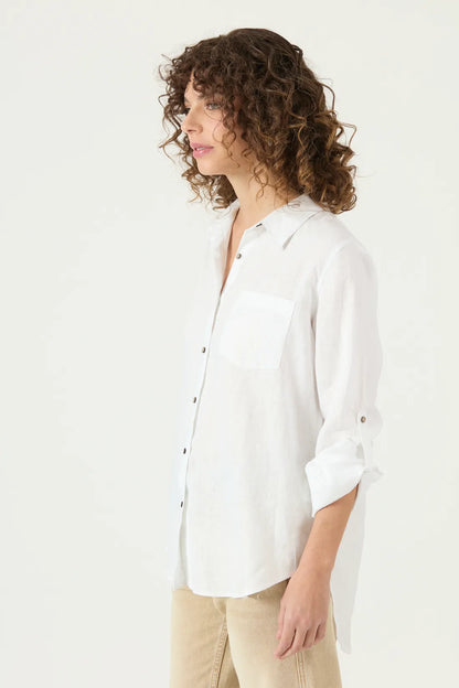 Blusa Mujer Lino Blanco